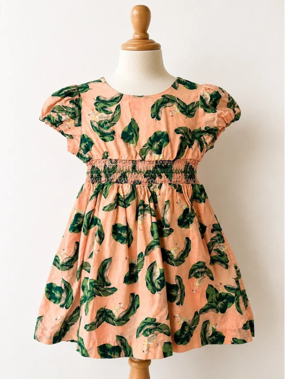 The Webster Miami Palm Print Dress Tropical Pink Green Baby Girl 18M Vacation